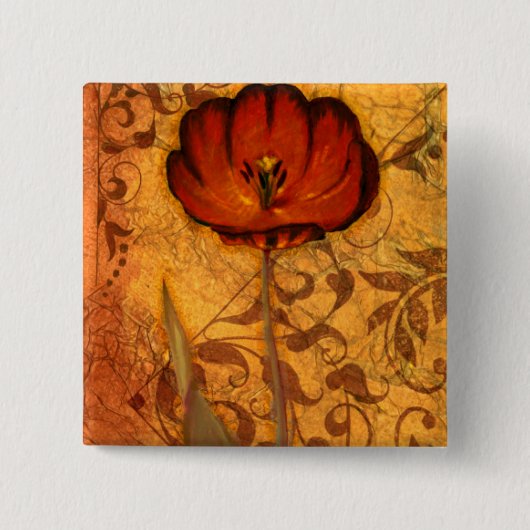 Rote Blumen I Button (Vorderseite)