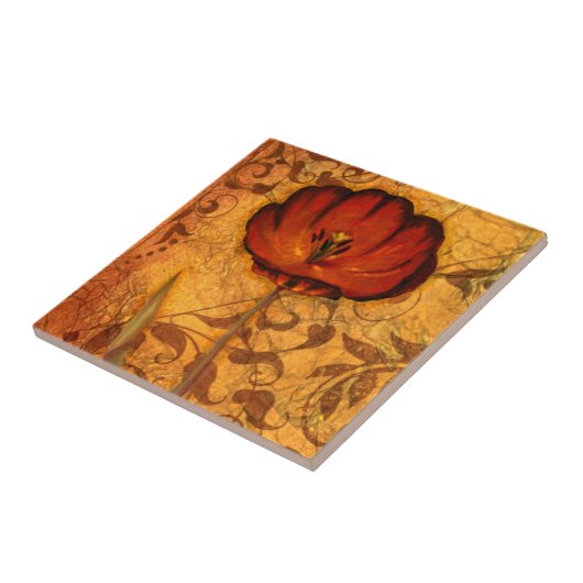 Rote Blumen I Fliese (Seite)