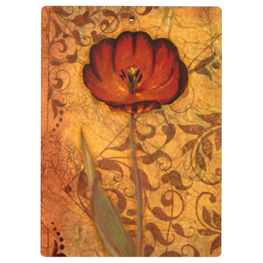 Rote Blumen I Klemmbrett (Rückseite)