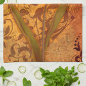 Rote Blumen II Geschirrtuch (Gefaltet)