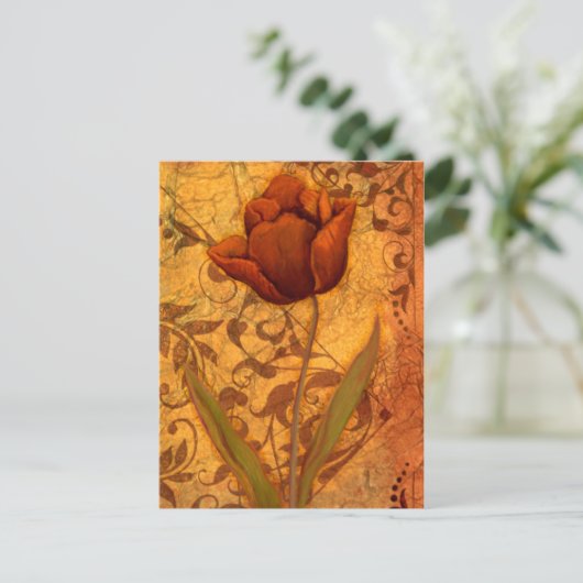 Rote Blumen II Postkarte (Stehend Vorderseite)