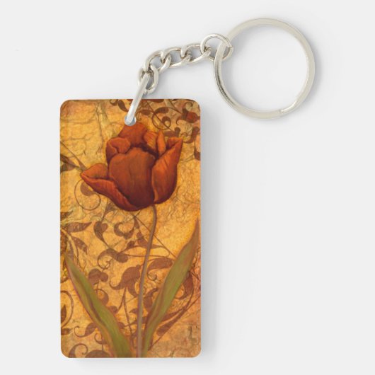 Rote Blumen II Schlüsselanhänger (Rückseite)