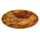 Rote Blumen II Schneidebrett (Ecke)