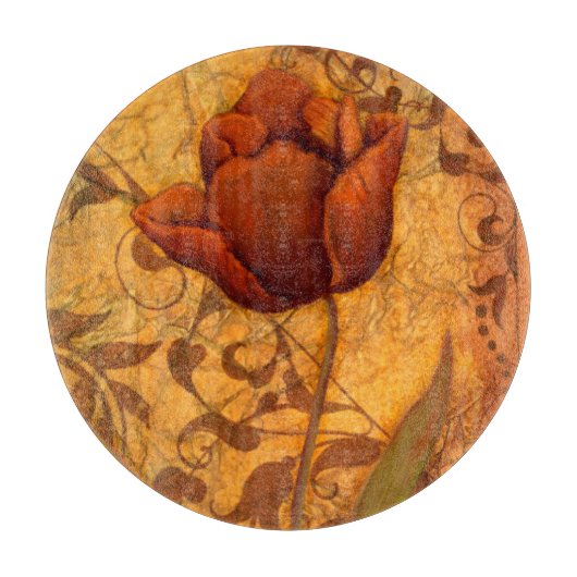 Rote Blumen II Schneidebrett (Vorderseite)