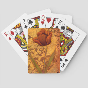 Rote Blumen II Spielkarten