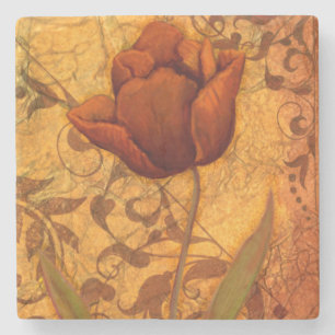 Rote Blumen II Steinuntersetzer