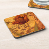 Rote Blumen II Untersetzer (Linke Seite)