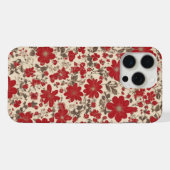 rote Blumen iPhone Hülle (Rückseite (Horizontal))