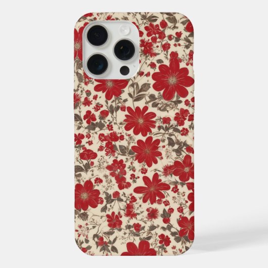 rote Blumen iPhone Hülle (Rückseite)