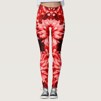 Rote Blumen-Leggings Leggings