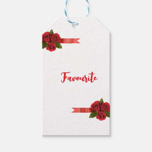 Rote Blumen Liebling Geschenkanhänger (Vorderseite)