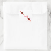 Rote Blumen Liebling Quadratischer Aufkleber (Tasche)