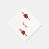 Rote Blumen Liebling Serviette (Ecke)