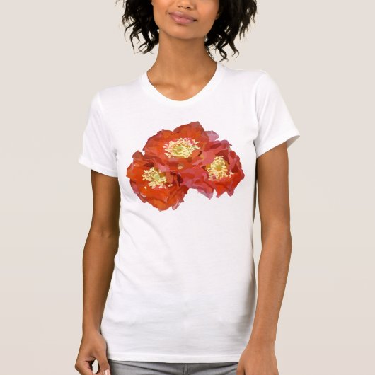 Rote Blumen-Malerei T-Shirt (Vorderseite)