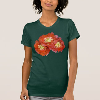 Rote Blumen-Malerei T-Shirt