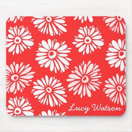 Rote Blumen-Mauspad Mousepad (Vorne)