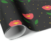 Rote Blumen Mohn Geschenkpapier (Rolleneckpunkt)