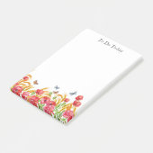 Rote Blumen / Mohn und Schmetterlinge Post-it-Noti Post-it Klebezettel (angewinkelt)