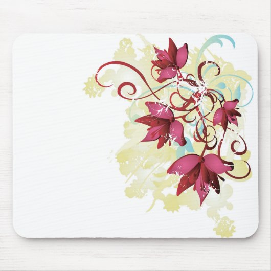 Rote Blumen Mousepad (Vorne)