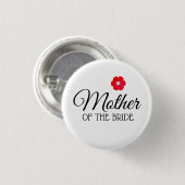 Rote Blumen-Mutter der Braut-Knopf-Abzeichen Button (Vorne & Hinten)