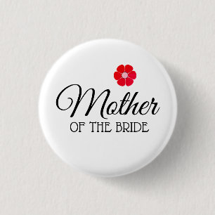 Rote Blumen-Mutter der Braut-Knopf-Abzeichen Button
