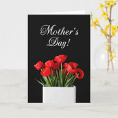 Rote Blumen-Muttertags-Grußkarte Karte (Gelbe Blume)