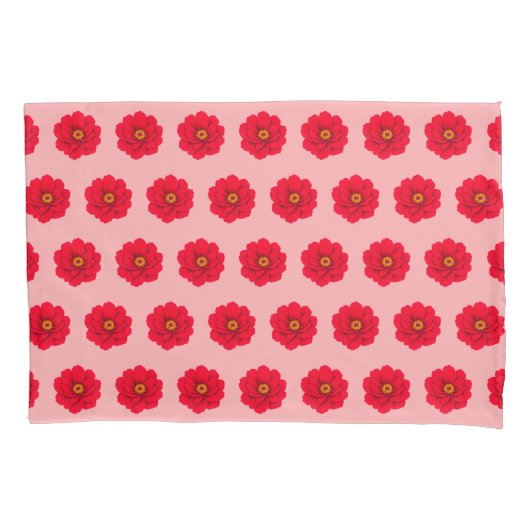 Rote Blumen Nahtloses Muster Kissenbezug (Vorderseite)