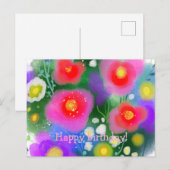 Rote Blumen Postkarte (Vorne/Hinten)