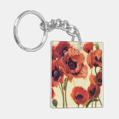 Rote Blumen Schlüsselanhänger (Vorderseite links)