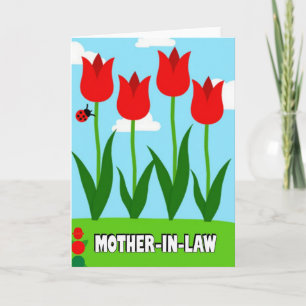 Rote-Blumen-Schwiegermutter-Karte Karte
