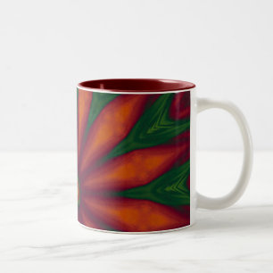 Rote Blumen-Tasse Zweifarbige Tasse