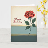 Rote Blumen-Teal-Geburtstagskarte Karte (Gelbe Blume)