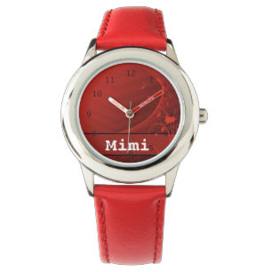 rote Blumen Uhr