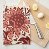 Rote Blumen und Früchte Antik-Muster Geschirrtuch (Viertel Falte)