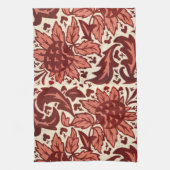 Rote Blumen und Früchte Antik-Muster Geschirrtuch (Vertikal)