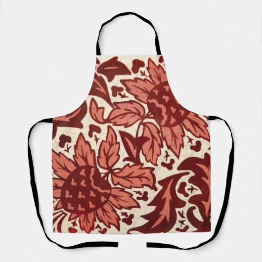 Rote Blumen und Früchte Antik-Muster Schürze (Vorderseite)