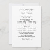 Rote Blumen und Schwarze Hochzeit Programm (Rückseite)