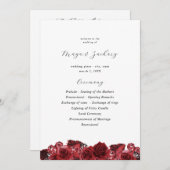 Rote Blumen und Schwarze Hochzeit Programm (Vorne/Hinten)