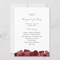 Rote Blumen und Schwarze Hochzeit Programm