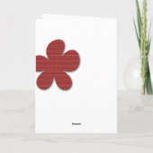 Rote Blumen und Textilmuster Dankeskarte (Rückseite)