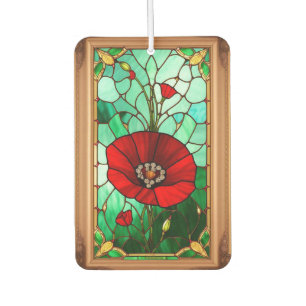 Rote Blumen-Vitrage-Kunst Autolufterfrischer