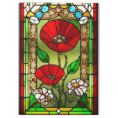 Rote Blumen-Vitrage-Kunst Klemmbrett (Rückseite)