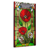 Rote Blumen-Vitrage-Kunst Klemmbrett (Rechts)