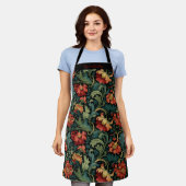 Rote Blumen William Morris personalisierte Schürze (Getragen)