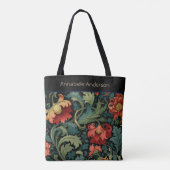 Rote Blumen William Morris Personalisierte Tasche (Rückseite)