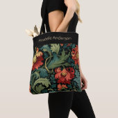 Rote Blumen William Morris Personalisierte Tasche (Von Nahem)