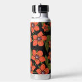 Rote Blumenaquarellmalerei Trinkflasche (rechts)