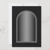 Rote Blumenarche Schwarzes Grau Hochzeit Einladung (Rückseite)