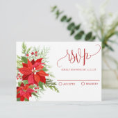 Rote Blumenbeere RSVP Karte (Stehend Vorderseite)