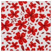 Rote Blumenblüten Stoff (Nahaufnahme)